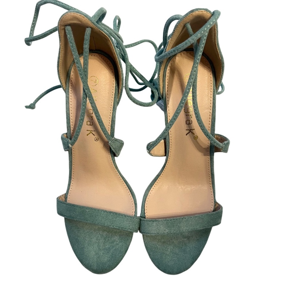 Chic Teal Strappy Heels